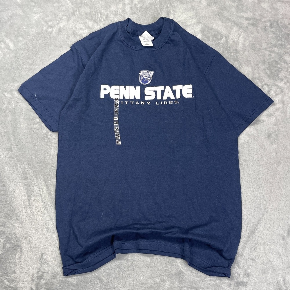 Penn State Nittany‎ Lions Shirt Mens M Navy Gildan NCAA Football Heavyweight Tee